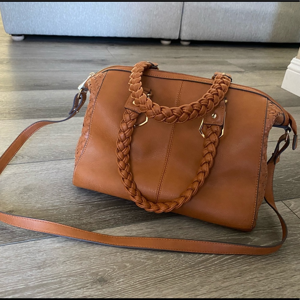 Tan/Brown crossbody woven bag